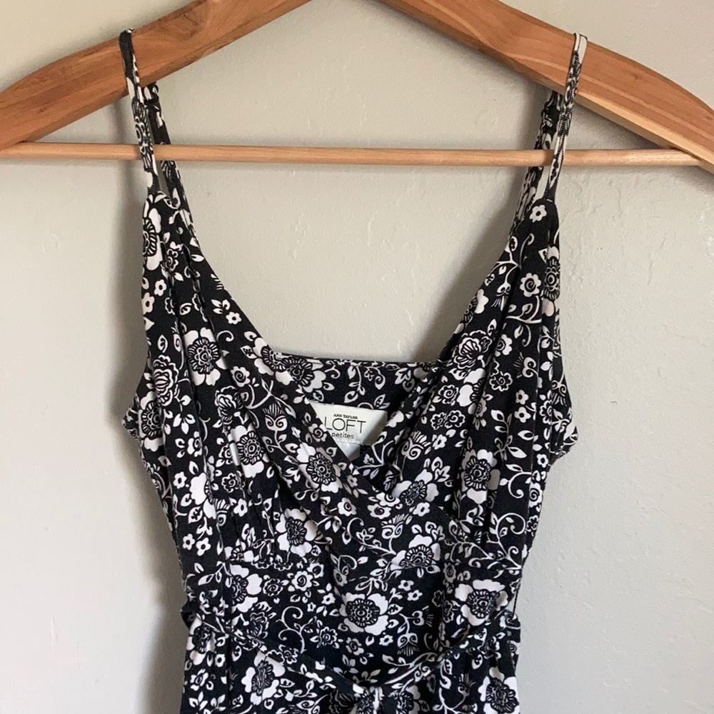 Loft Black & White Floral Dress